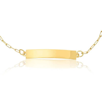 Pulseira Infantil Chapa Eterna Lembrança em Ouro Amarelo 18K-750