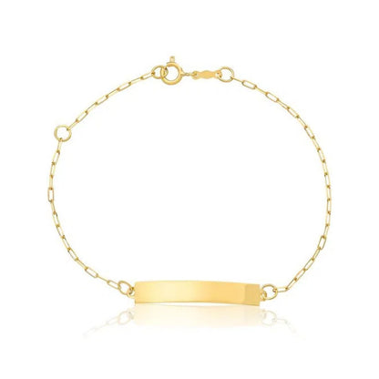 Pulseira Infantil Chapa Eterna Lembrança em Ouro Amarelo 18K-750