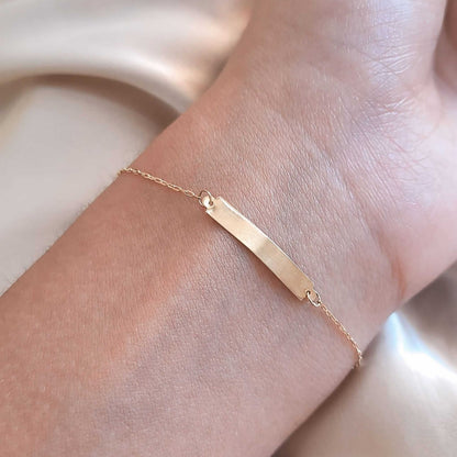 Pulseira Infantil Chapa Eterna Lembrança em Ouro Amarelo 18K-750