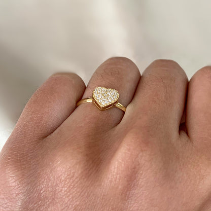 Anel Encanto de amor em Ouro 18K-750, com zircônias