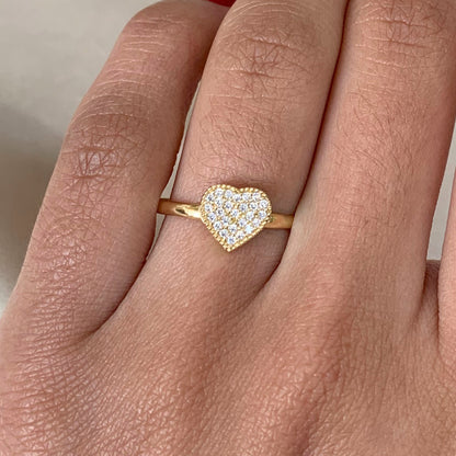 Anel Encanto de amor em Ouro 18K-750, com zircônias