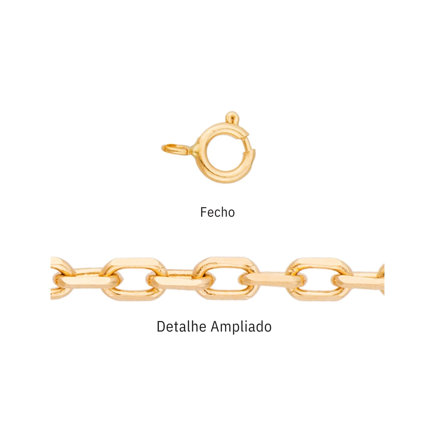 Corrente Cadeado Curta CTC25 em Ouro Amarelo 18K-750