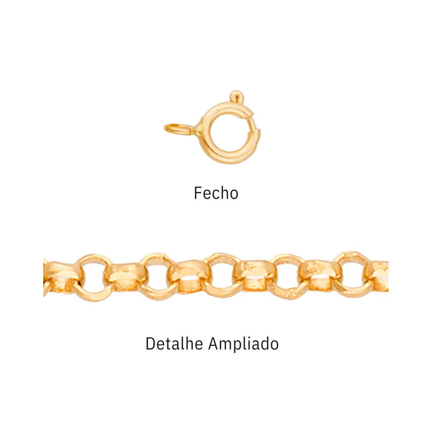 Corrente Elo Português EP38 em Ouro Amarelo 18K-750