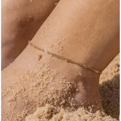 Tornozeleira Singapura em Ouro Amarelo 18K-750