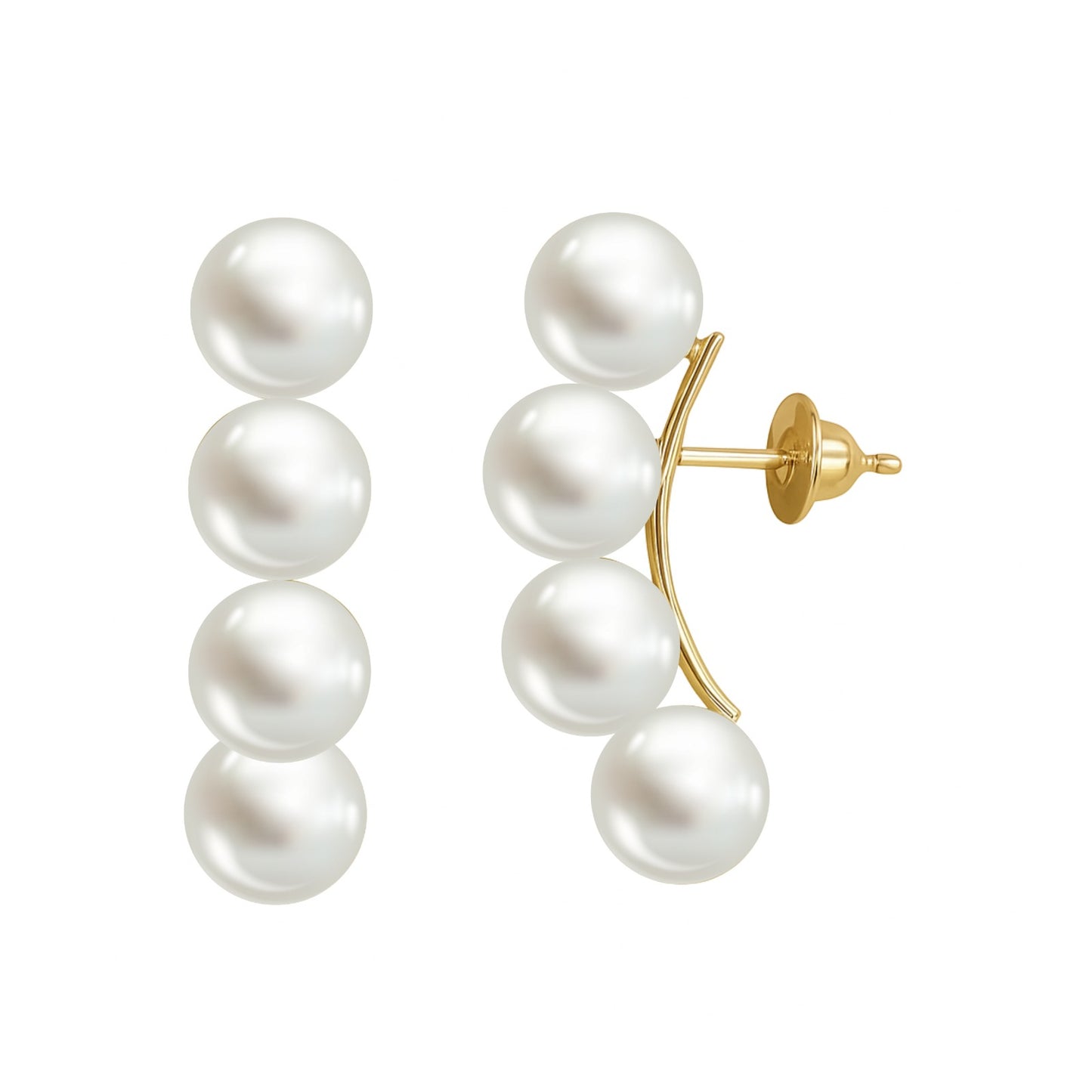 Brinco Duchessa em Ouro Amarelo 18K-750, com Pérolas