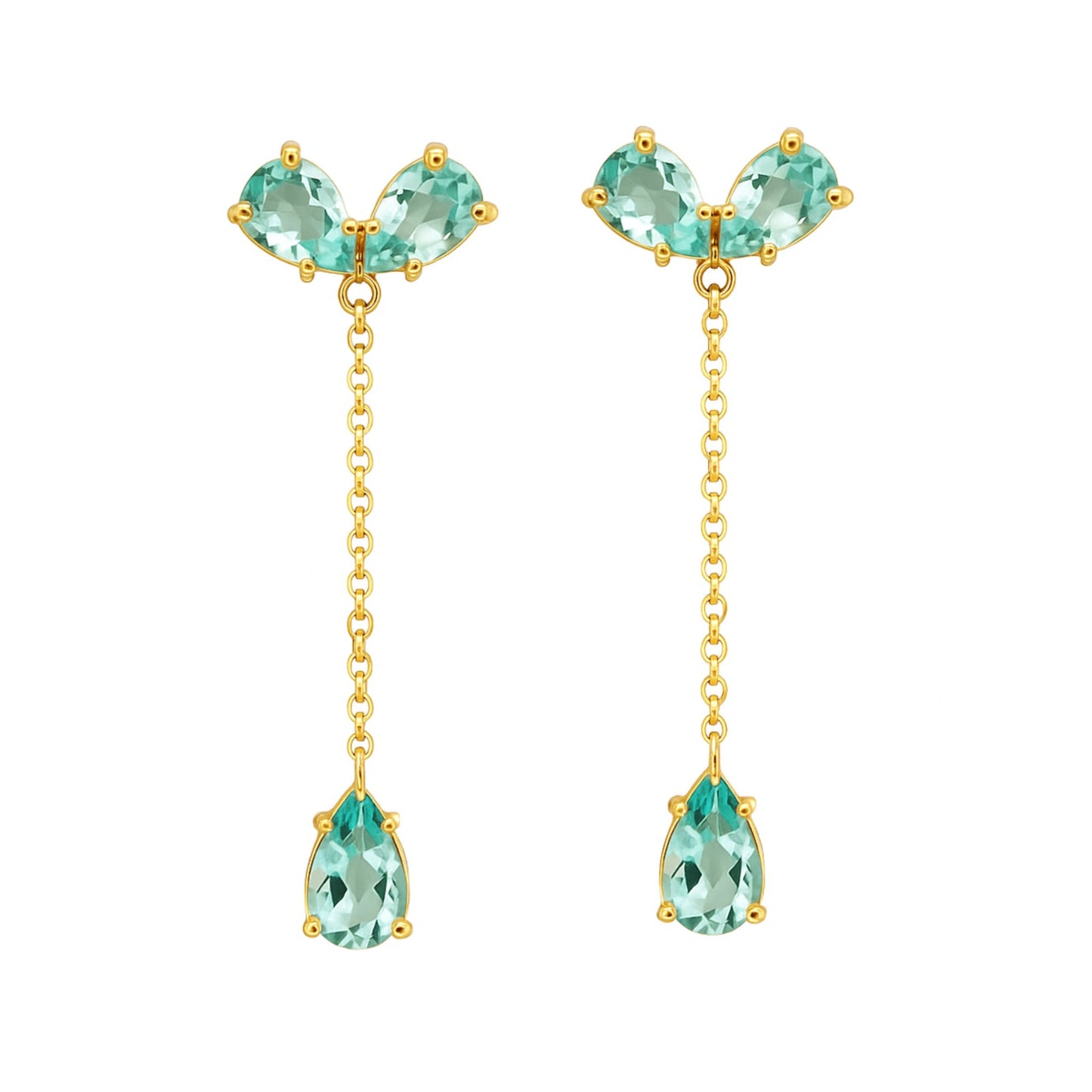 Brinco Serenity em Ouro Amarelo 18K-750, com Quartzo Verde