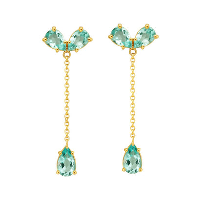 Brinco Serenity em Ouro Amarelo 18K-750, com Quartzo Verde