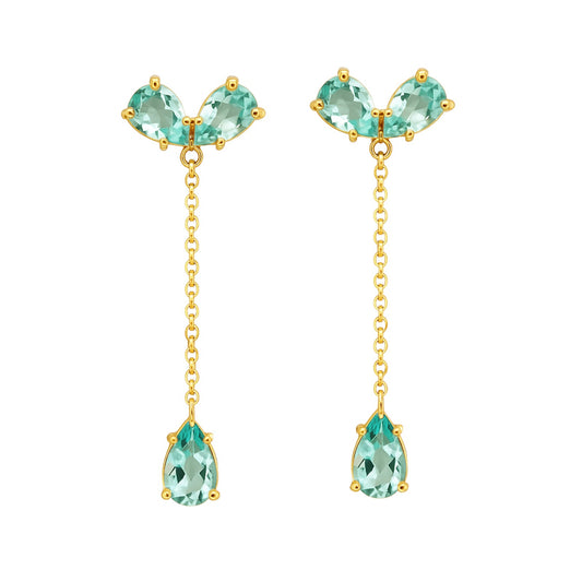 Brinco Serenity em Ouro Amarelo 18K-750, com Quartzo Verde