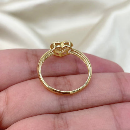 Anel Coração Brilho Eterno em Ouro Amarelo 18K-750&nbsp;