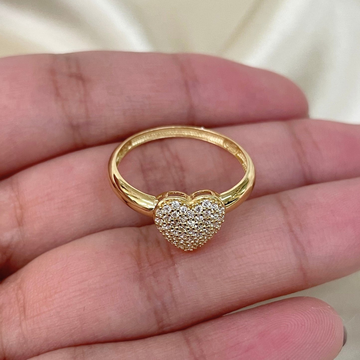 Anel Coração Brilho Eterno em Ouro Amarelo 18K-750&nbsp;