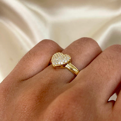 Anel Coração Brilho Eterno em Ouro Amarelo 18K-750&nbsp;