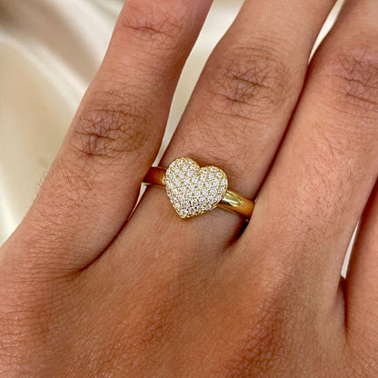 Anel Coração Brilho Eterno em Ouro Amarelo 18K-750&nbsp;
