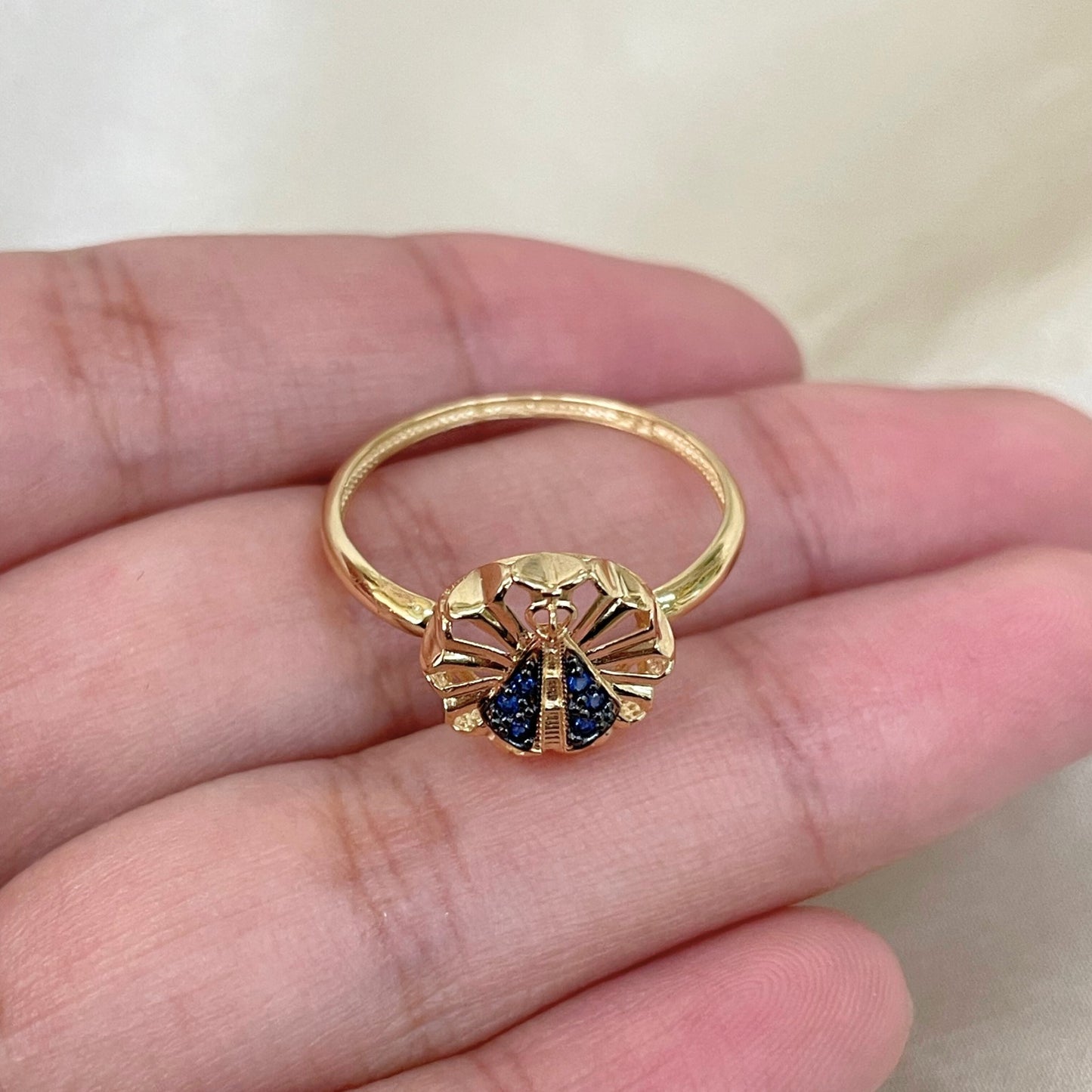 Anel Nossa Senhora Aparecida em Ouro Amarelo 18K-750