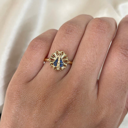 Anel Nossa Senhora Aparecida em Ouro Amarelo 18K-750