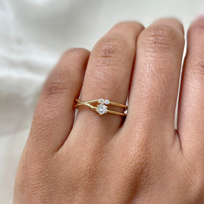 Anel Brilhare em Ouro Amarelo 18K-750