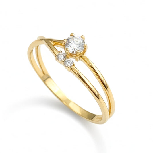 Anel Brilhare em Ouro Amarelo 18K-750