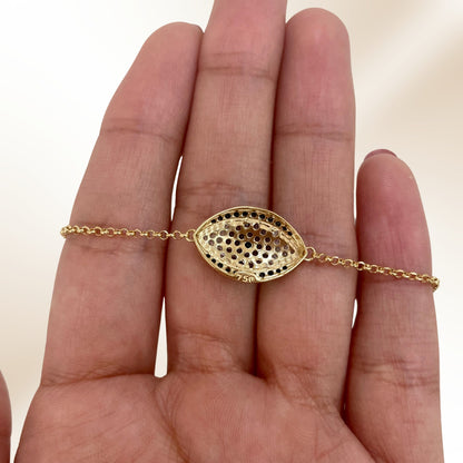 Pulseira Olho Grego em Ouro Amarelo 18K-750, com zircônias