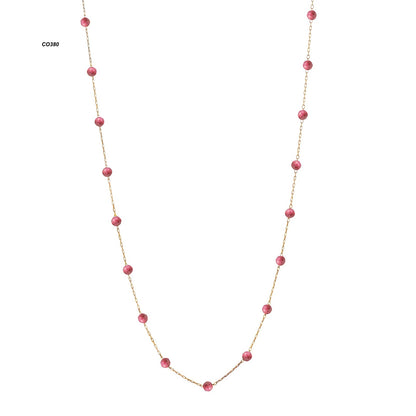 Gargantilha Turmalinas Rosas em Ouro Amarelo 18K-750