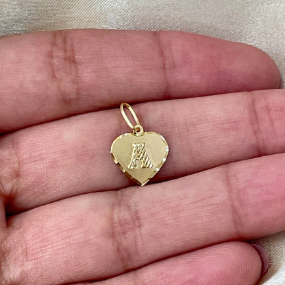 Pingente Coração Letra A Diamantado em Ouro Amarelo 18K