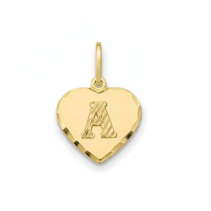 Pingente Coração Letra A Diamantado em Ouro Amarelo 18K