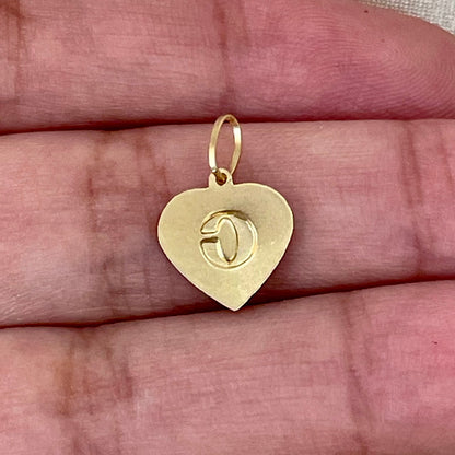 Pingente Coração Letra C Diamantado em Ouro Amarelo 18K