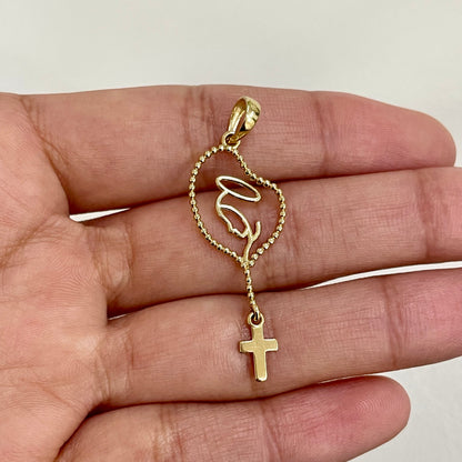 Pingente Terço com Nossa Senhora em Ouro Amarelo 18k-750