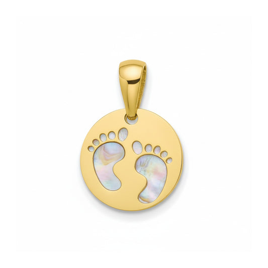 Pingente Pezinhos vazados com chapa de Madrepérola