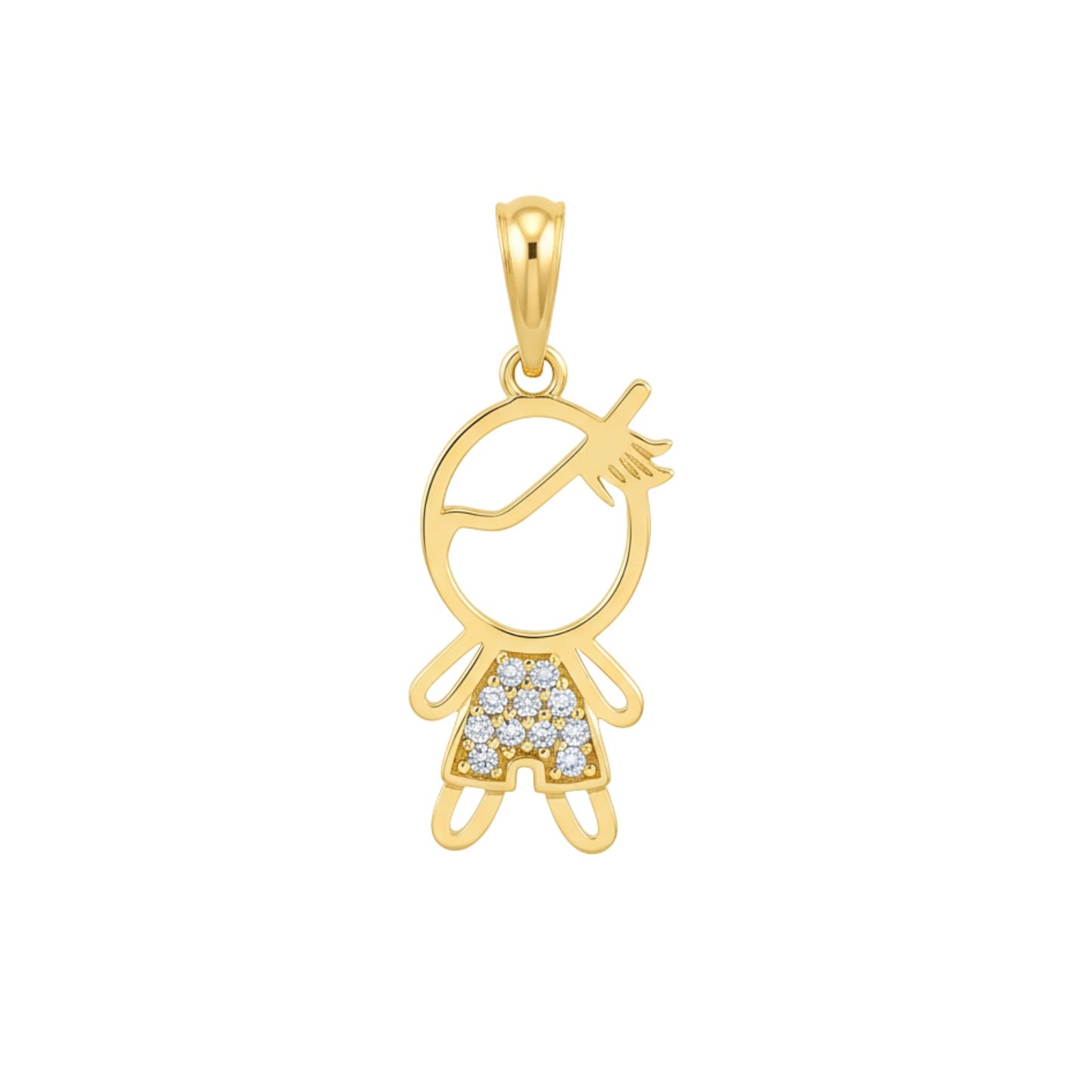 Pingente Menino com Zircônias em Ouro Amarelo 18k