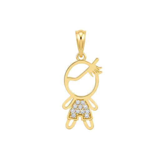 Pingente Menino com Zircônias em Ouro Amarelo 18k