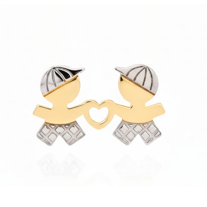 Pingente Menino Coração Menino em Ouro Amarelo 18K-750