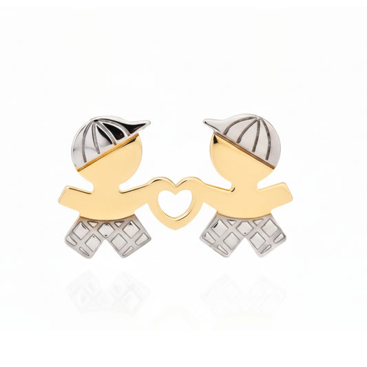 Pingente Menino Coração Menino em Ouro Amarelo 18K-750