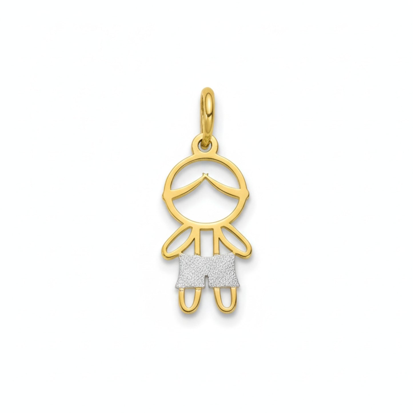 Pingente Menino Vazado em Ouro Amarelo 18K-750