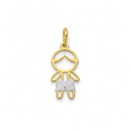Pingente Menino Vazado em Ouro Amarelo 18K-750