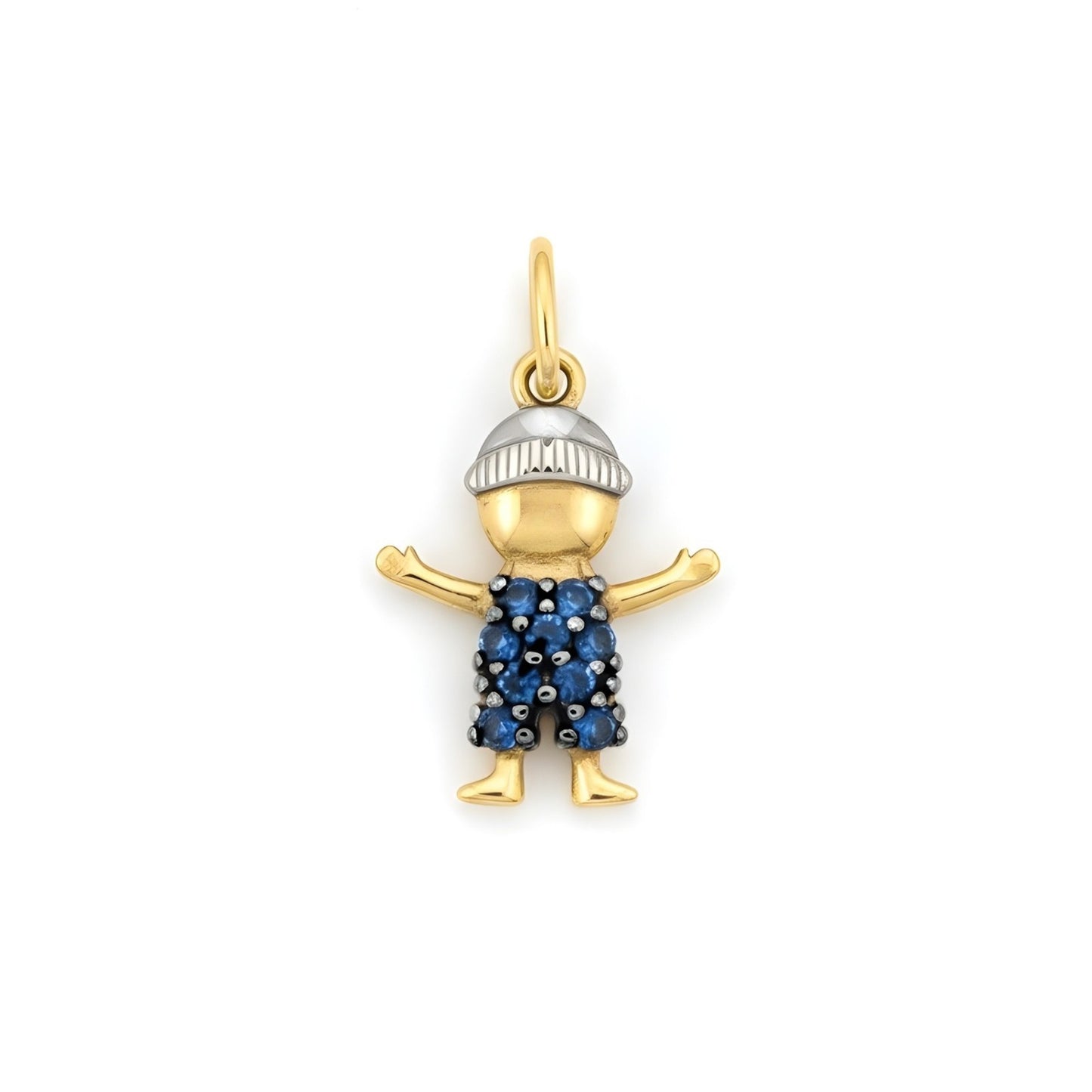 Pingente Menino em Ouro Amarelo 18K-750, com zircônias