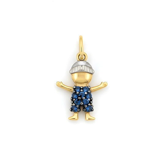 Pingente Menino em Ouro Amarelo 18K-750, com zircônias