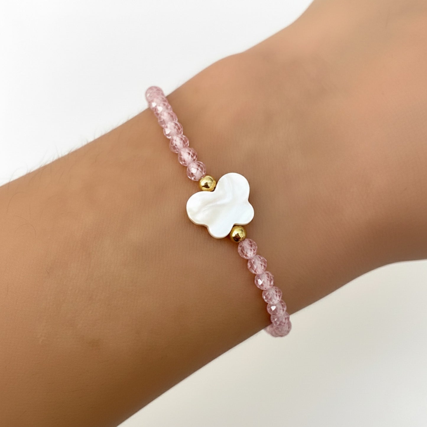 Pulseira Asas de Luz em Ouro Amarelo 18K-750, com Jade Rosa