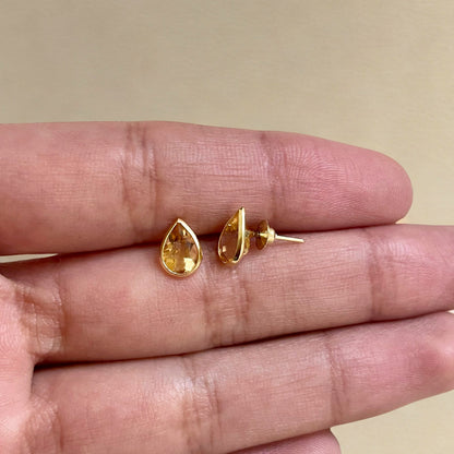 Brinco Poente em Ouro Amarelo 18K-750, com Citrino