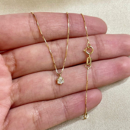 Gargantilha Trilion em Ouro Amarelo 18K-750, com Moissanite