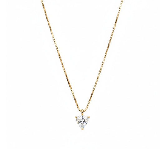 Gargantilha Trilion em Ouro Amarelo 18K-750, com Moissanite