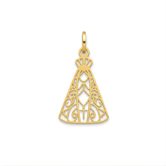 Pingente Nossa Senhora Vazada em Ouro Amarelo 18K