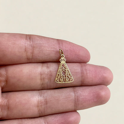Pingente Nossa Senhora Vazada em Ouro Amarelo 18K