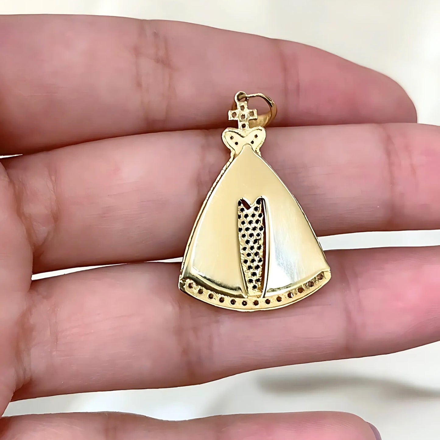 Pingente Nossa Senhora Aparecida em Ouro Amarelo 18K-750