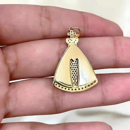 Pingente Nossa Senhora Aparecida em Ouro Amarelo 18K-750