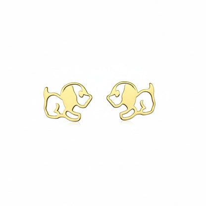 Brinco Infantil Dog em Ouro Amarelo 18K-750