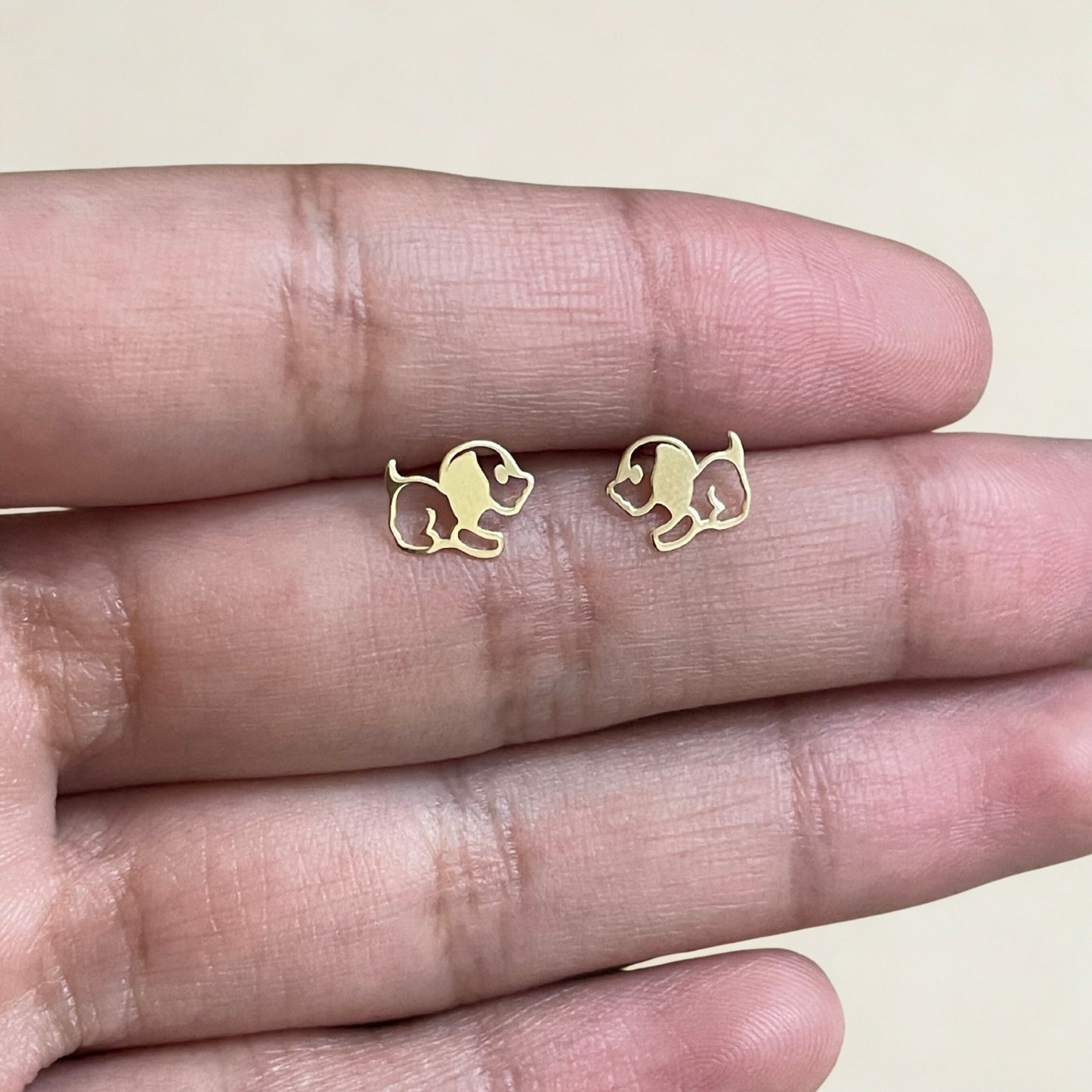 Brinco Infantil Dog em Ouro Amarelo 18K-750
