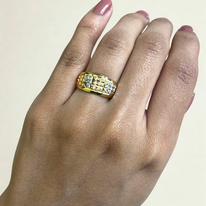 Anel Glanz Tricolor em Ouro 18K-750