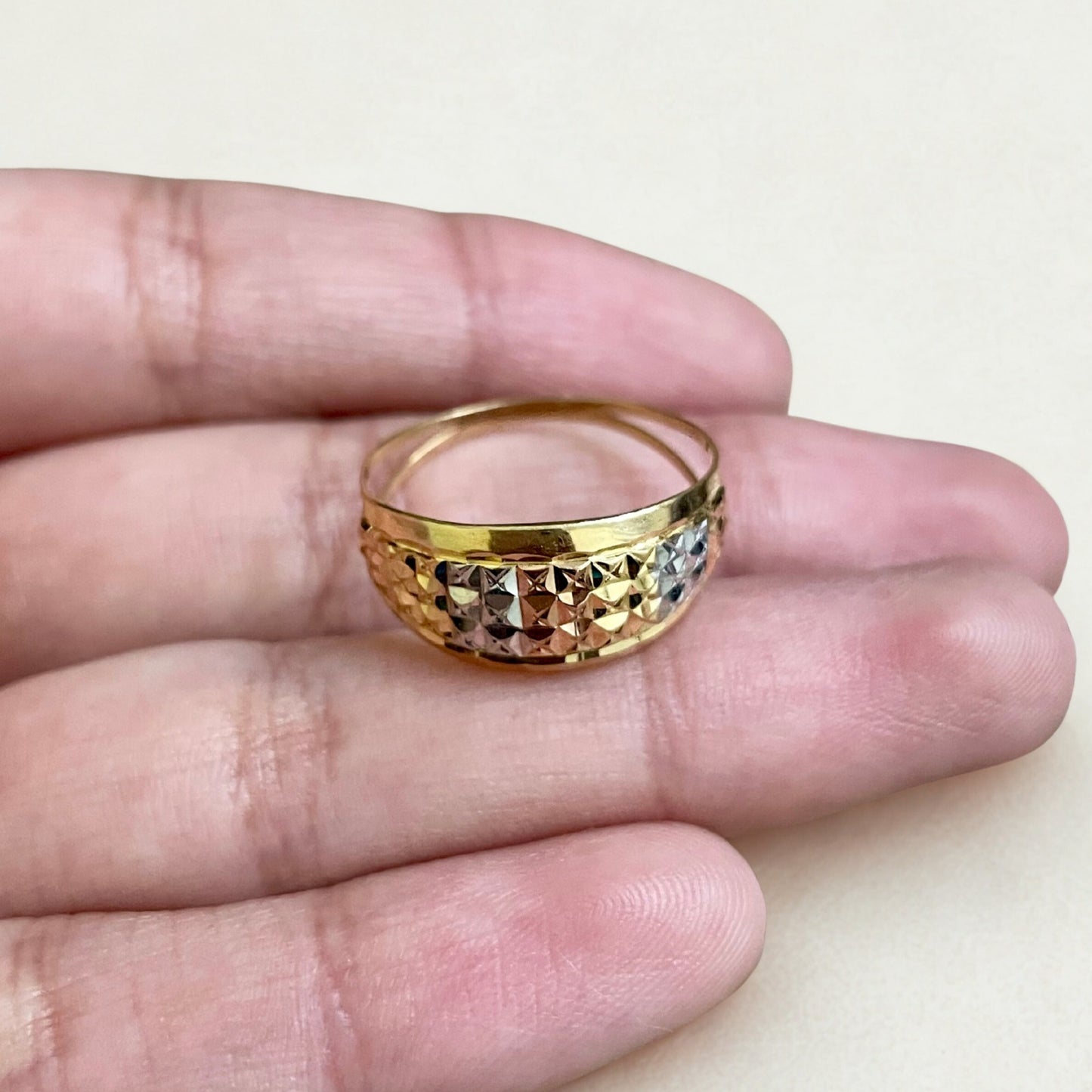 Anel Glanz Tricolor em Ouro 18K-750