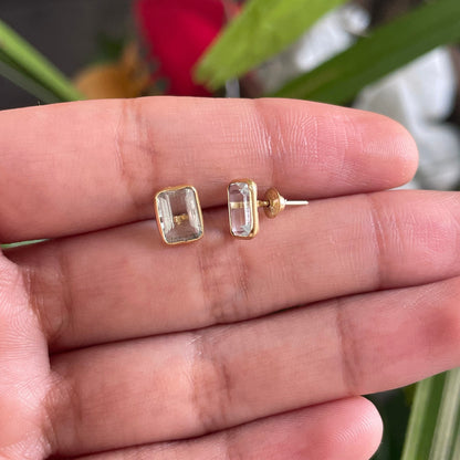 Brinco Beryl em Ouro Amarelo 18K-750, com água-marinha