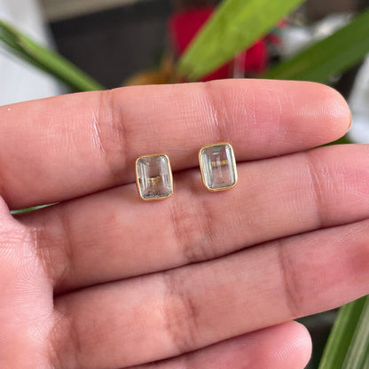 Brinco Beryl em Ouro Amarelo 18K-750, com água-marinha