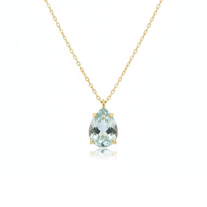 Gargantilha com Água-marinha em Ouro Amarelo 18K-750